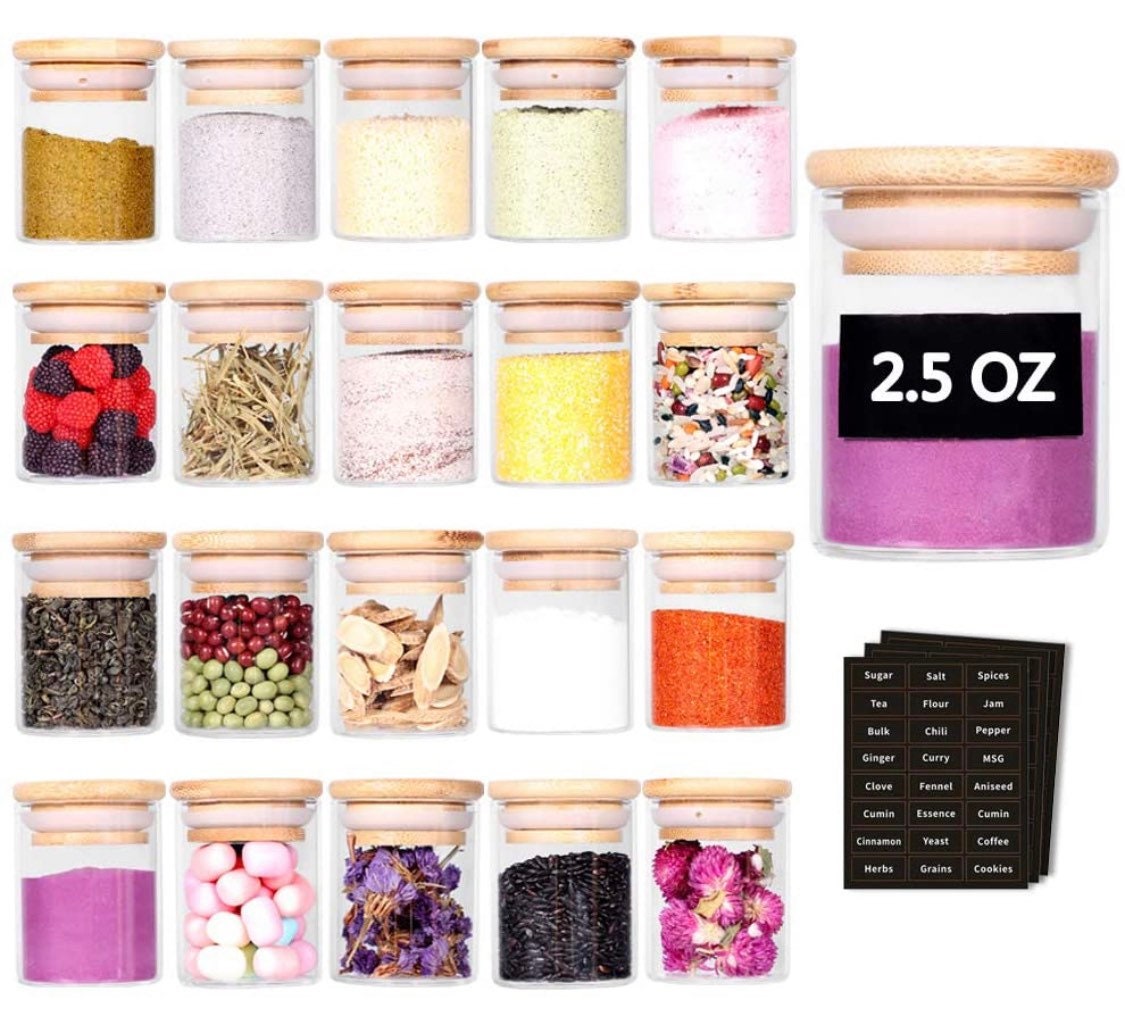 Kitchen Organization Minimalist Spice Jars - 10ct Glass Jars