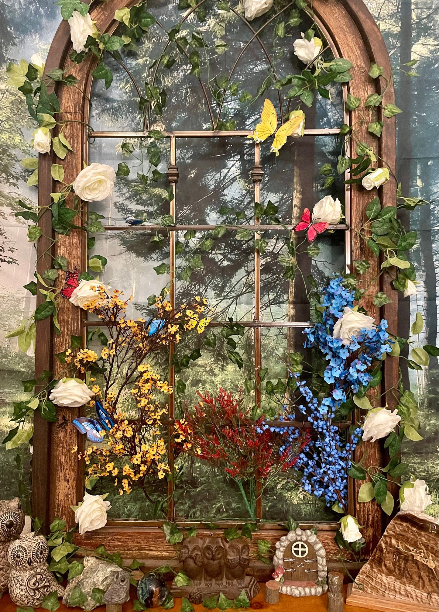 White Rose Garland - Silk Flowers - Home Decor - Minimalist Winter Decor - Rose Vine