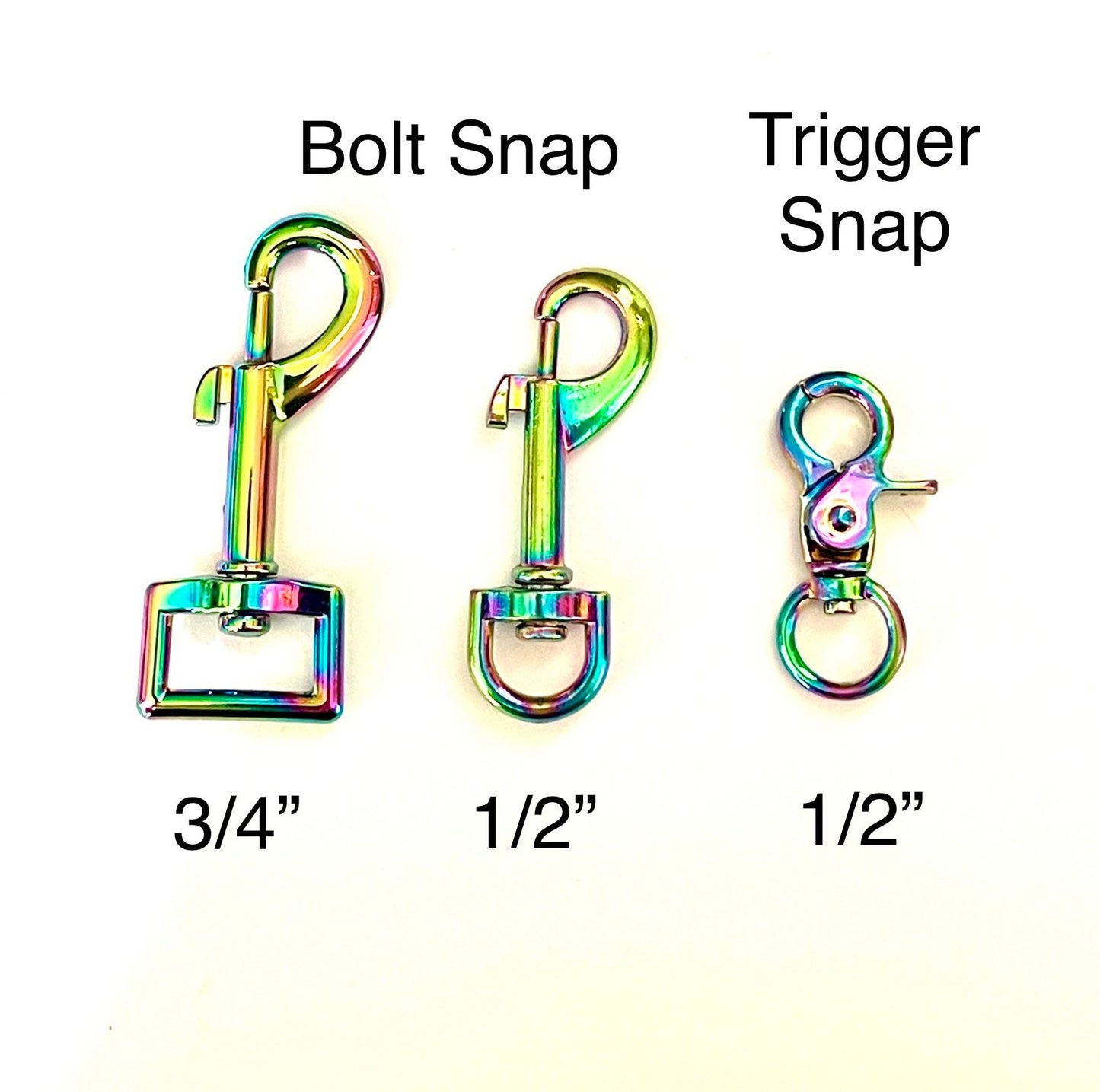 Rainbow Clasp - Rose Gold Clasp - Bolt Hook Swivel Clasp - Trigger Snap for Dog Leashes - 1ct