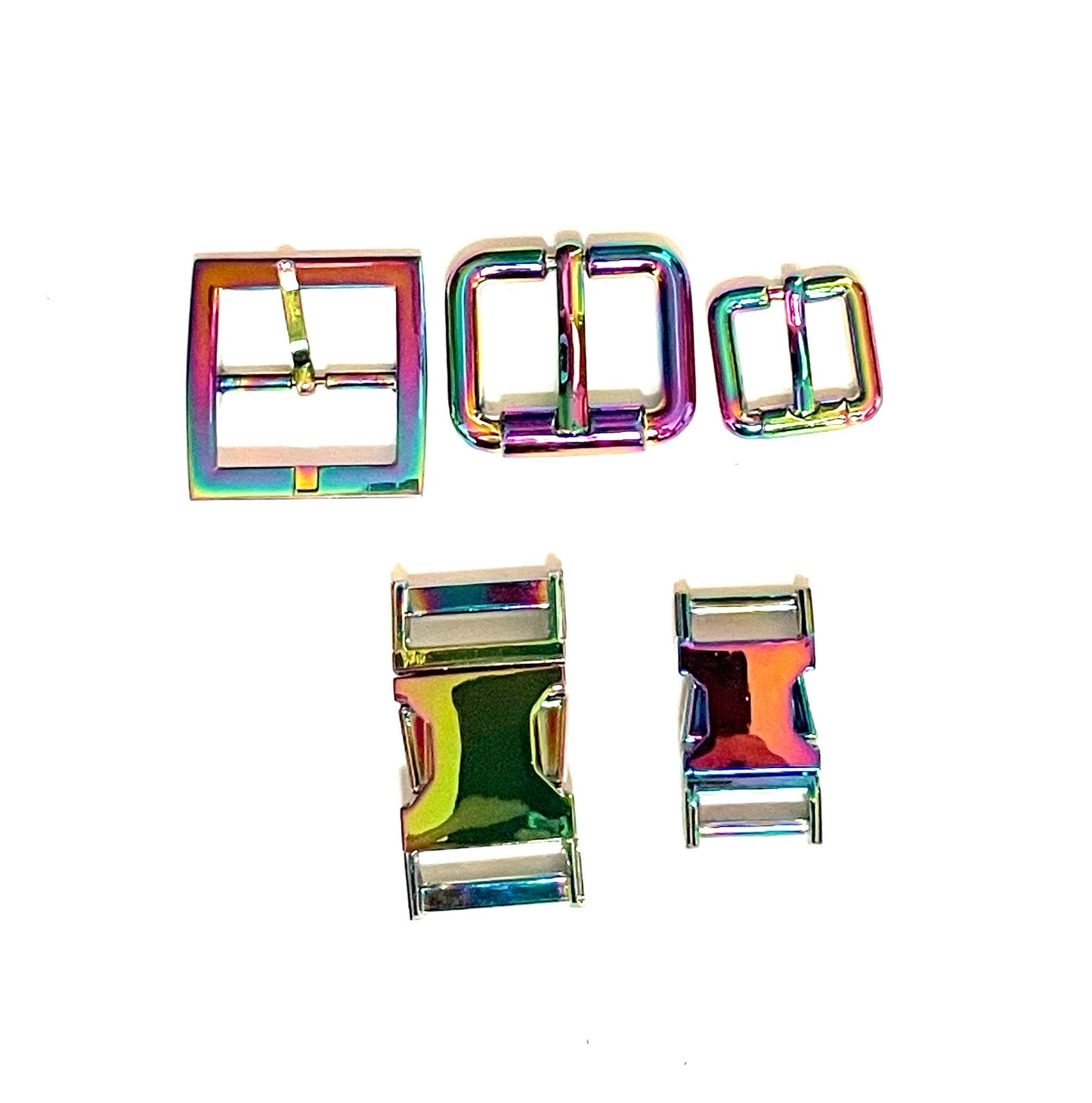 Rainbow Metal Buckles - 1/2” 5/8” 3/4” 1” Rainbow Buckle - Rainbow Quick Release Clasp