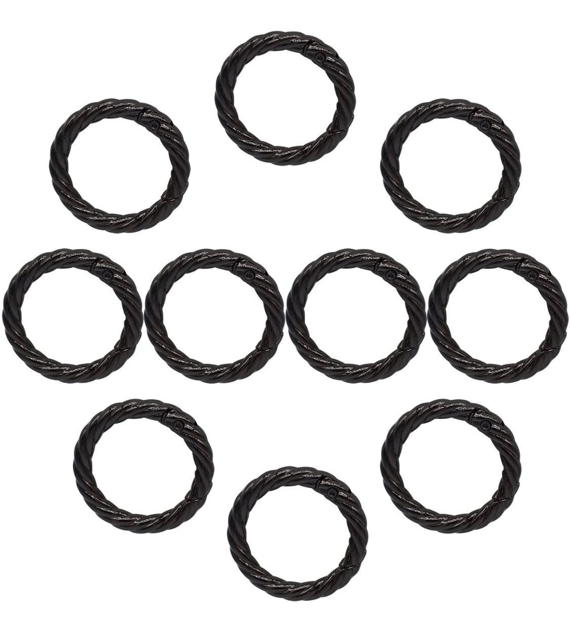 Rainbow Metal Rope O-Ring Caribiner - Round Trigger Clasp for dog collars, straps, belts, and bags - 1ct