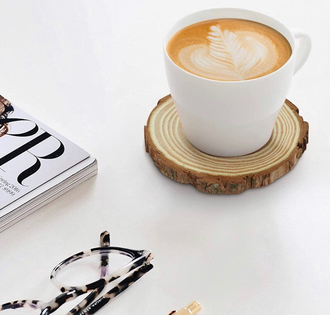 Natural Wood Bark Circles for Painting, Wood Burning, Ornaments, and Crafts - 10pc