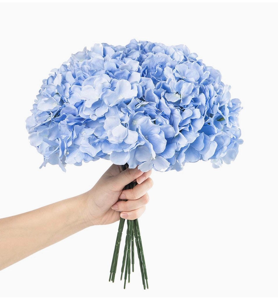 Hydrangea Flowers - Bridesmaid Bouquet - Silk Flowers - Wedding Decor - Hydrangea Floral Stems w/ removable stem - Great for wedding flowers