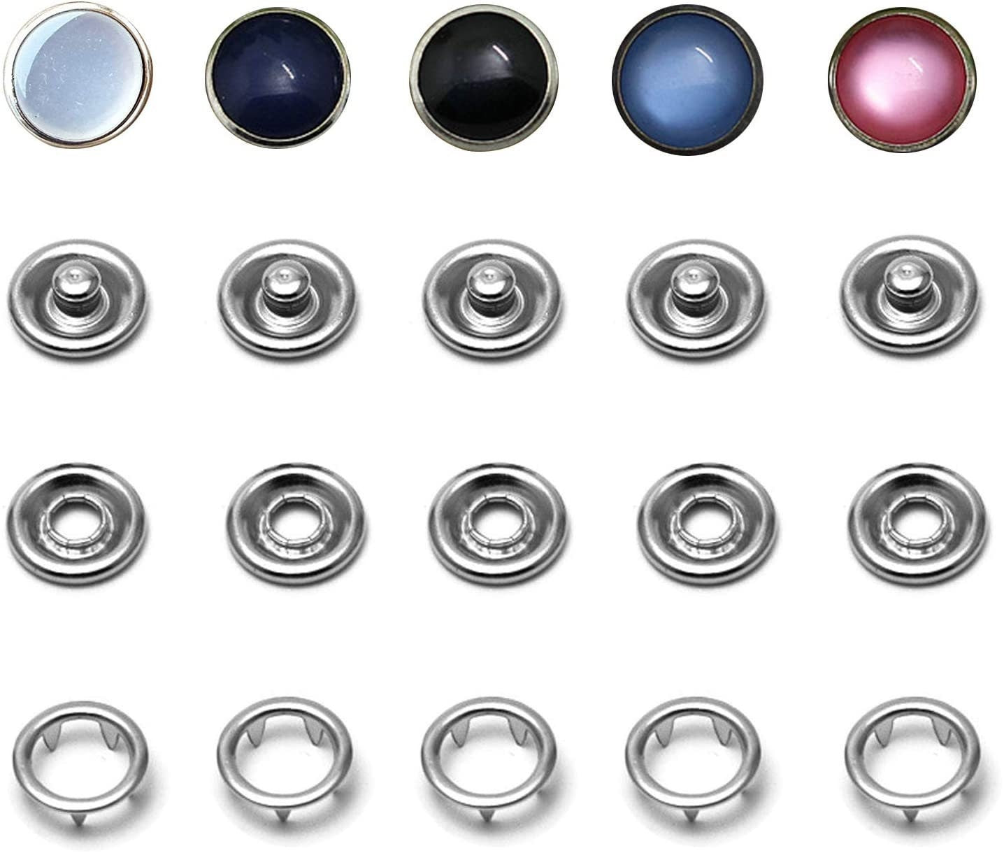 Pearl Snap Button Kit - Pearl Snaps 50 sets - 11mm Pearl Snaps
