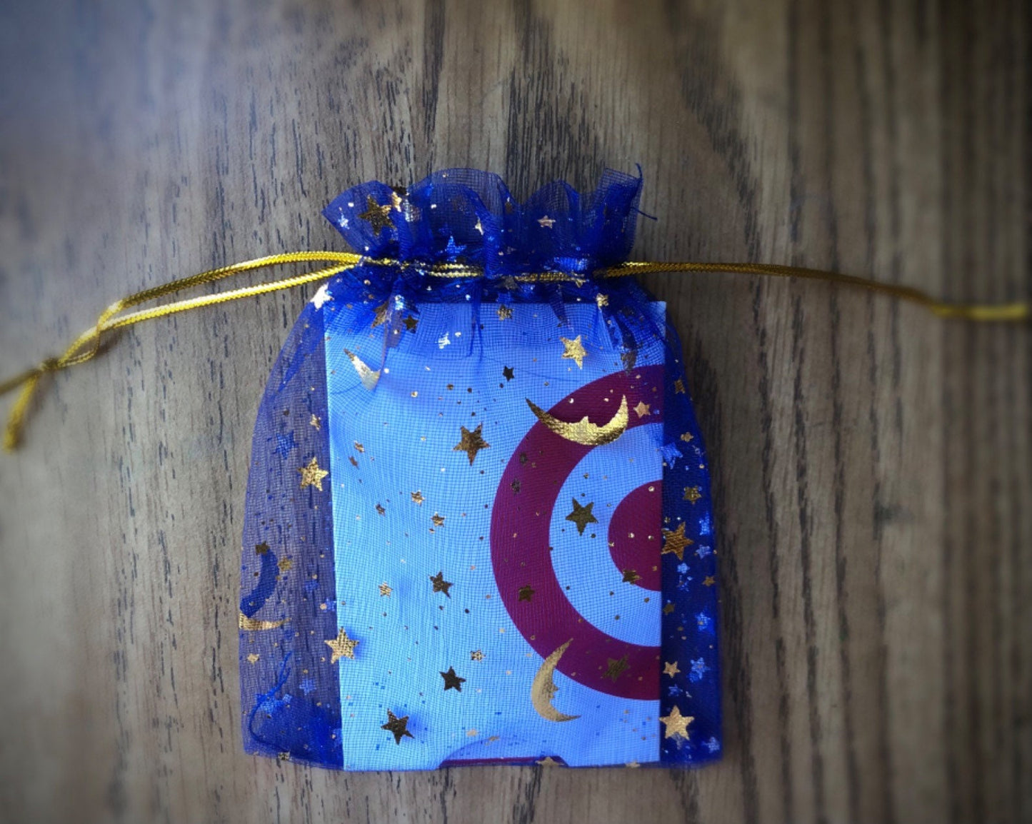 Organza Bags | Moon and Stars Foil Drawstring Product Bags | Wedding Favor Bags | Foil Print Bags | Treat Bags | Sachet Bags