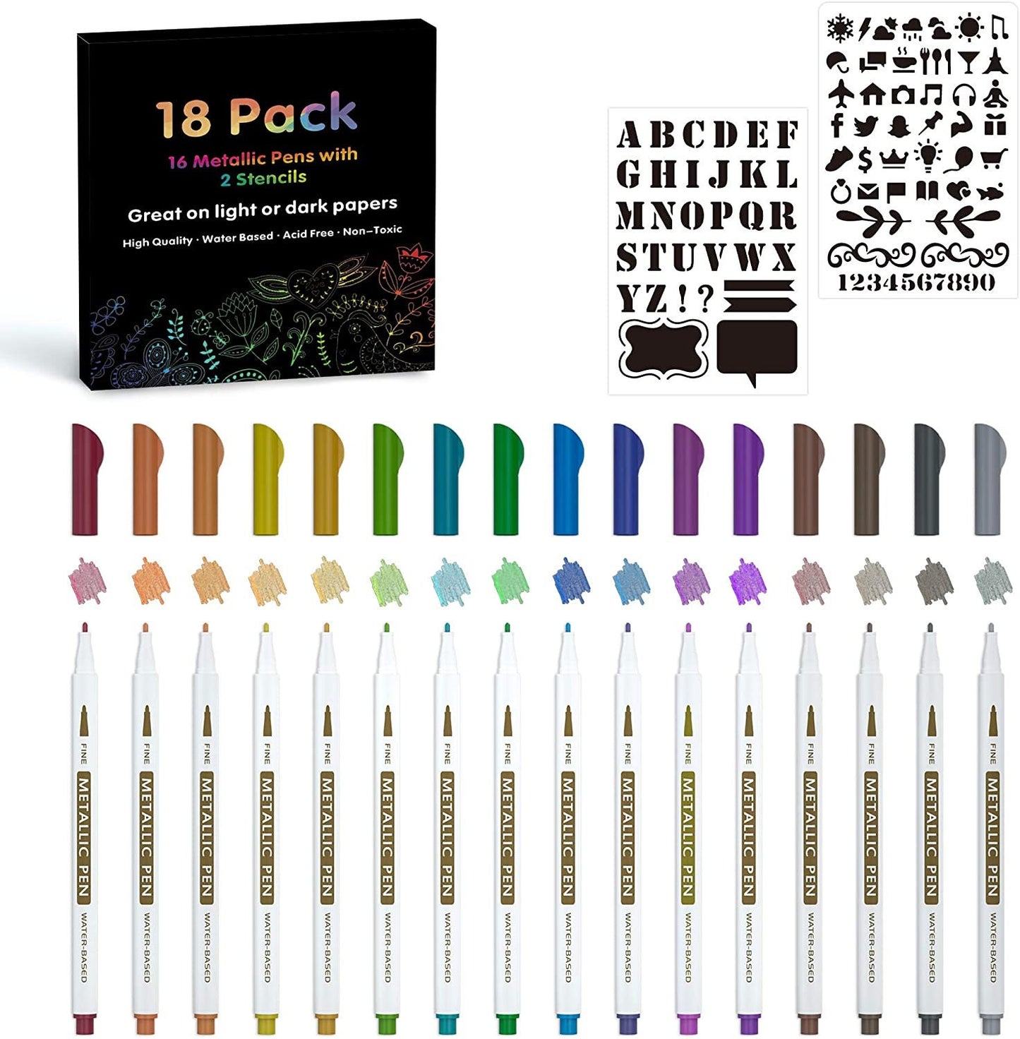 Metallic Paint Markers | Rock Art Paint Markers | Write on Anything Markers | Flower Pot Markers | Organization Markers for Labels