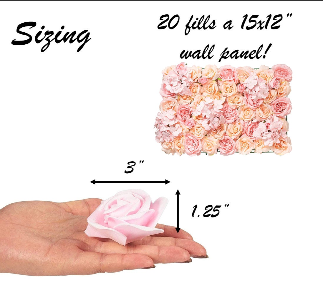 Realistic Roses for Displays and Crafts| Valentine's Day Roses | Flowers for Wall Panels Backdrop Bouquet Wedding Party Home Decor