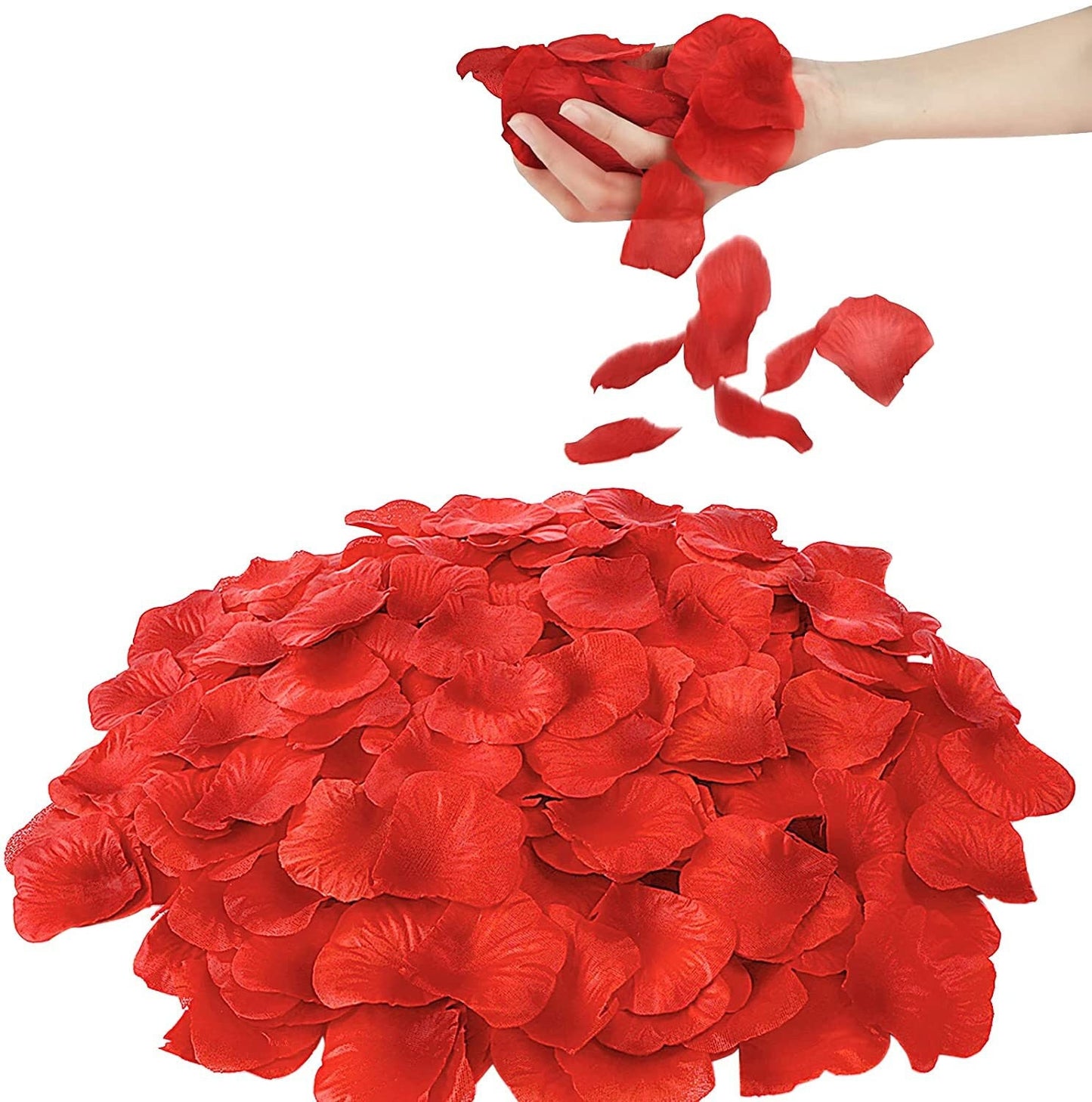 Rose Petals | Wedding Flower Petals | Romantic Decor | Valentine's Day Decor | 1000ct Fabric Red Rose Petals