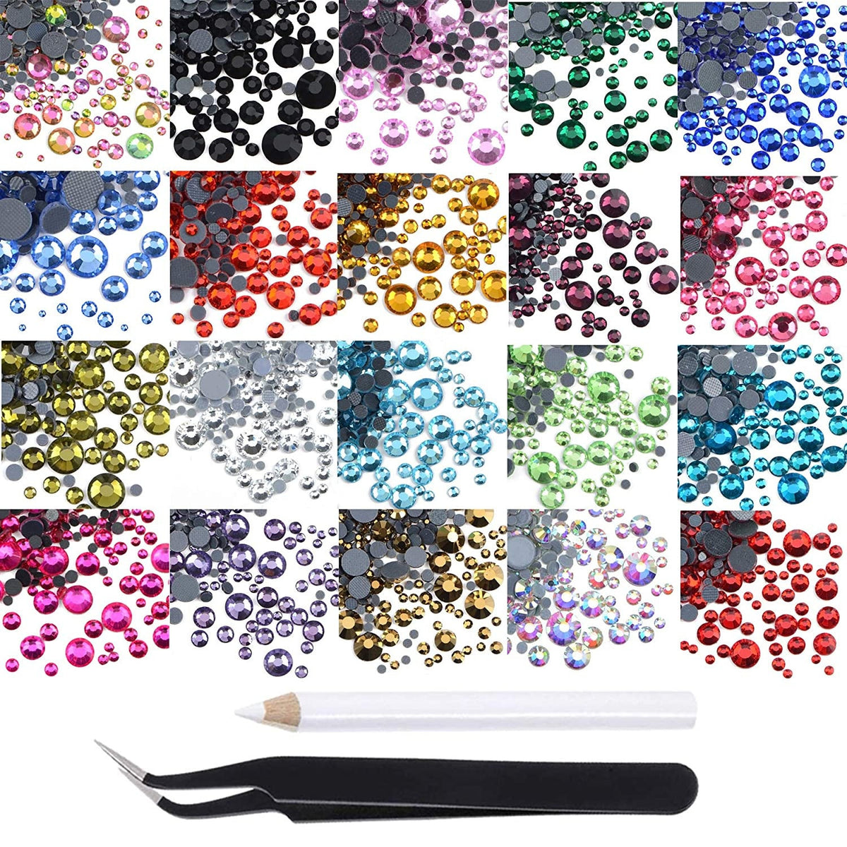 Hot Fix Rhinestone Ss20 Hot fix Rhinestone Kit - Over 6800 Crystals - ss6 ss10 ss16 ss20 ss30 ...