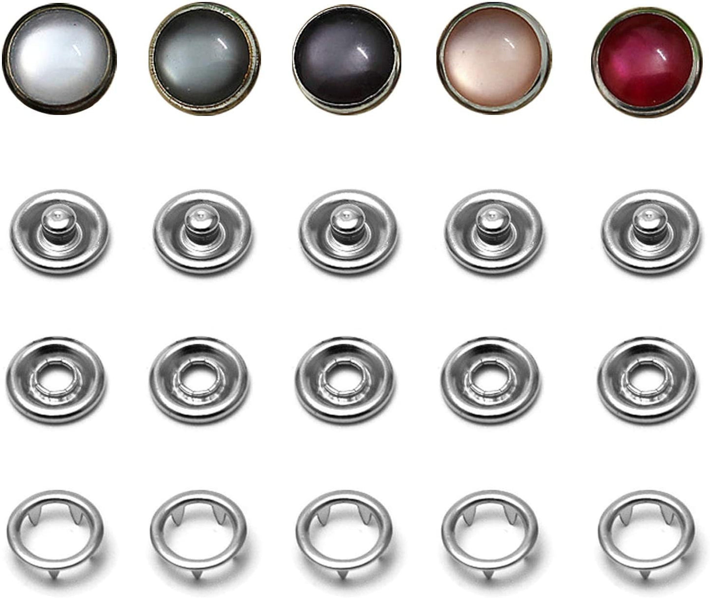 Pearl Snap Button Kit - Pearl Snaps 50 sets - 11mm Pearl Snaps
