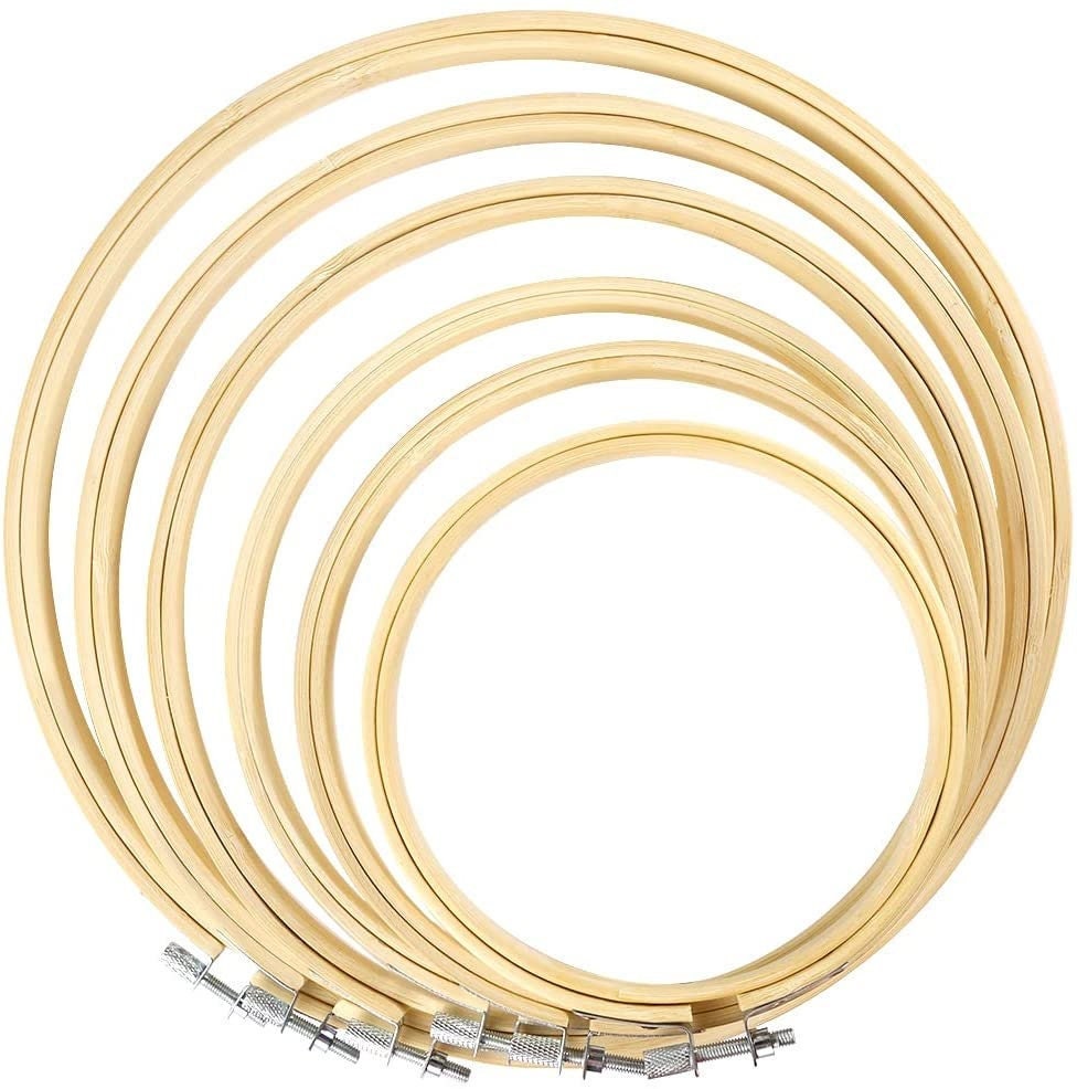 Cross Stitch Hoops - 3 inch to 10 inch Wood Embroidery Hoops - Bamboo Ring