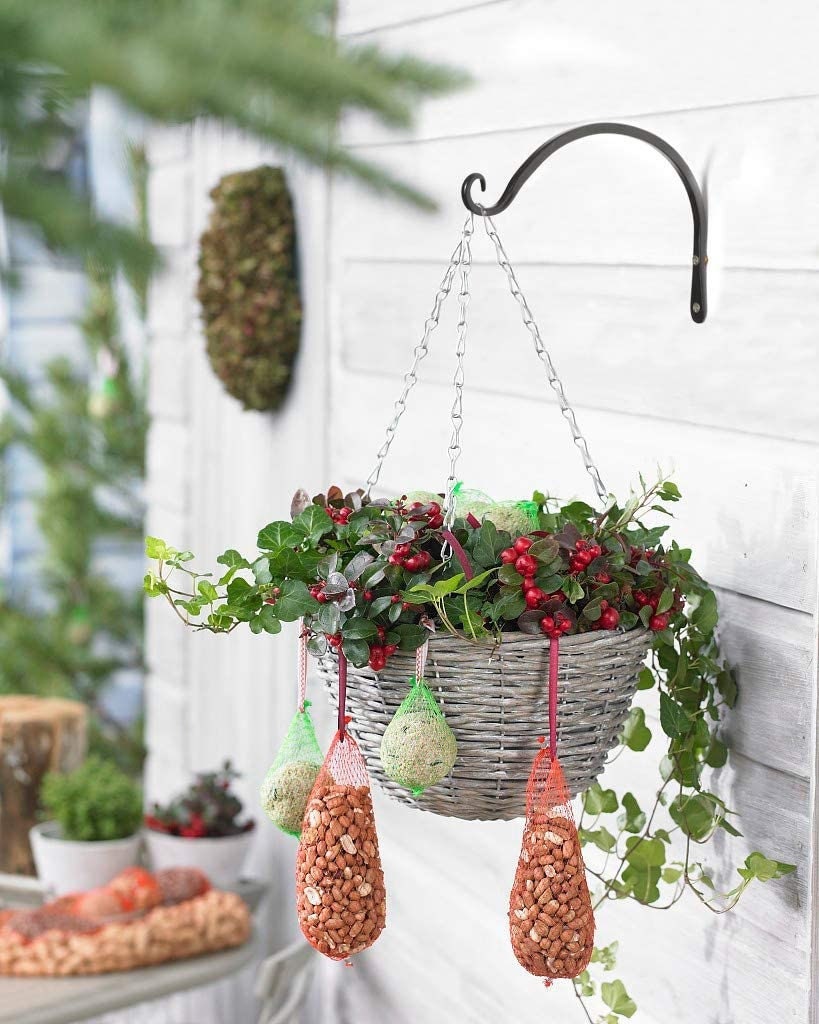Hanging Plant Hook - Curved Wall Bracket for hanging plants - 8 inch wall plant holder - Bird feeder holder - lantern hook - patio decor