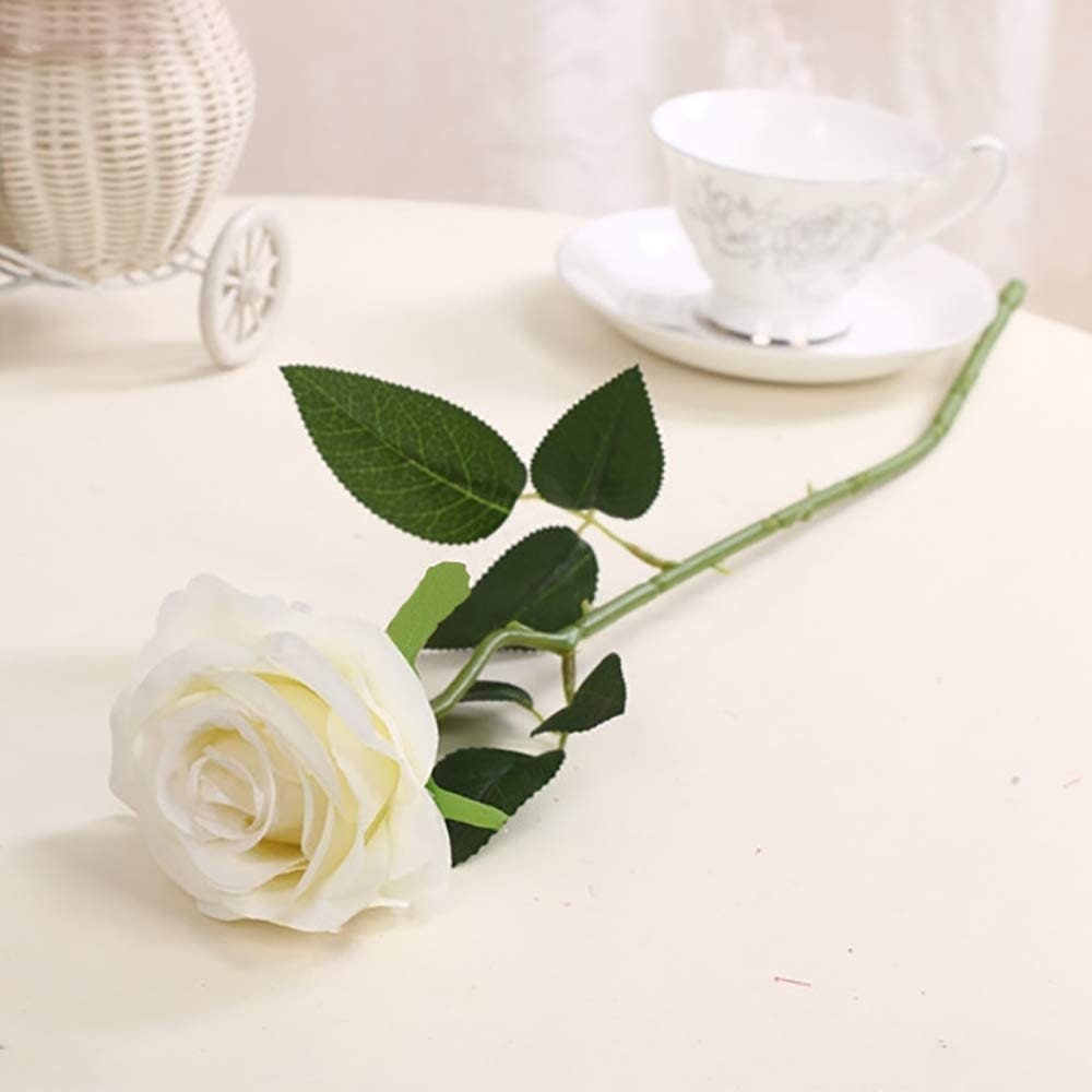 Rose Stems - Realistic Silk Rose Stems - Wedding Bouquet - Bridesmaid Bouquet - Artificial Long Stem Roses - Wedding Decor