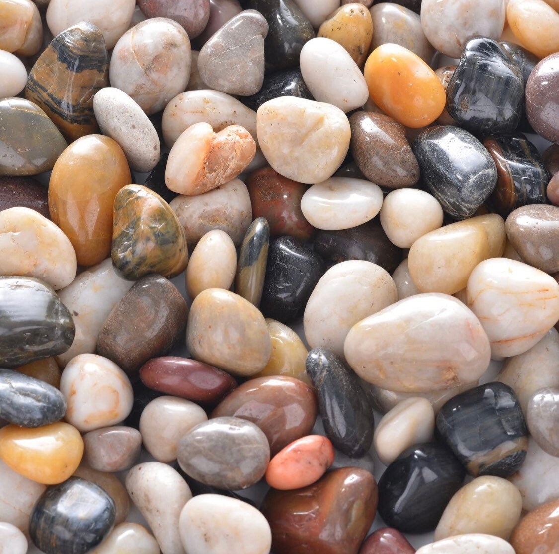 Pebbles - Garden Stones - 1lb smooth polished River stones for crafts, plants, and tanks!