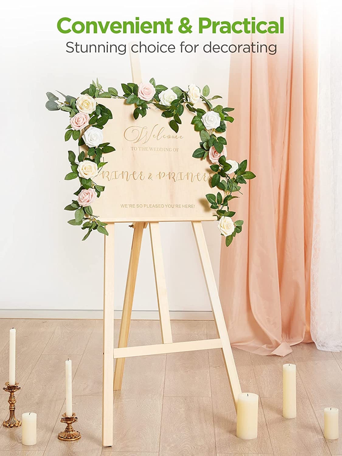 Artificial Roses - 50ct Latex Foam Roses with Wire Stem - Great for Wedding Bouquet Decor Centerpieces Bridal Shower Party Decoration