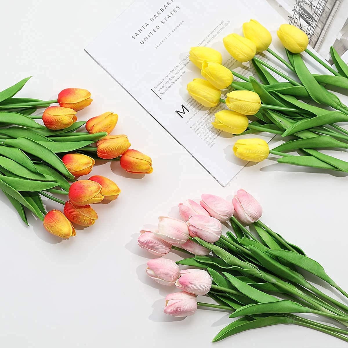 Tulip Spring Flowers - Tulips - Real Touch Tulips - Artificial Flowers - Floral Stems - Artificial Tulips