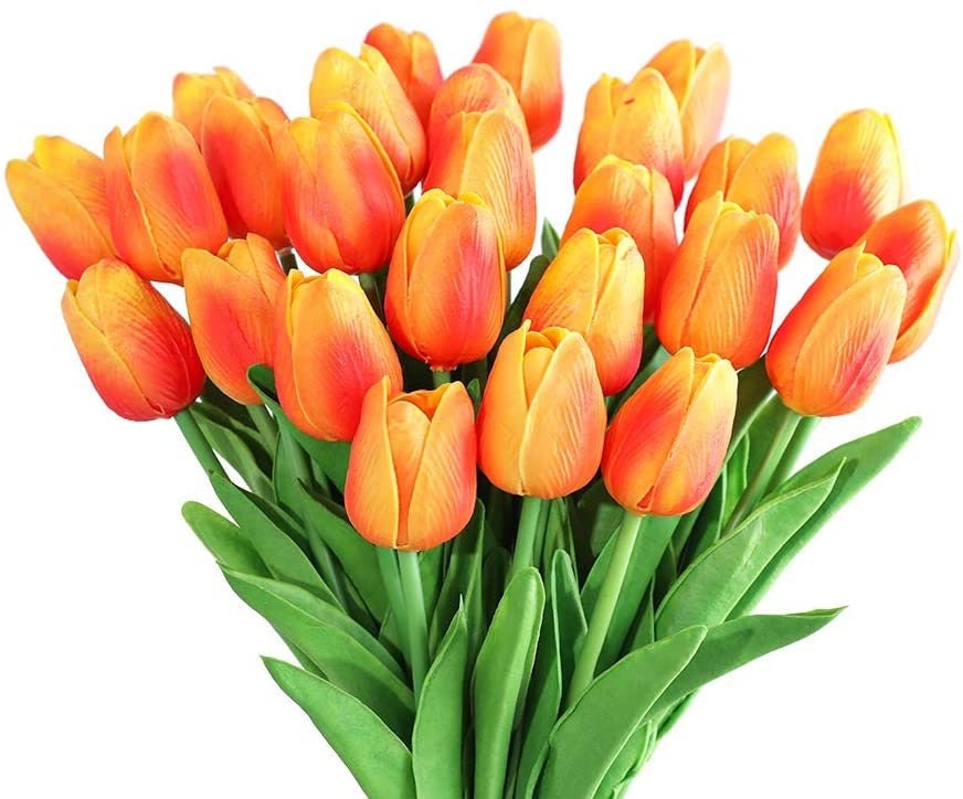 Tulip Spring Flowers - Tulips - Real Touch Tulips - Artificial Flowers - Floral Stems - Artificial Tulips