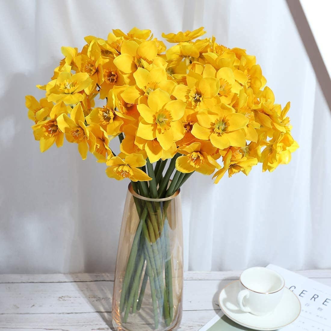 Daffodil Spring Flowers - Daffodils - Silk Daffodils - Artificial Flowers - Floral Stems - Artificial Daffodils - Silk Narcissus Flowers