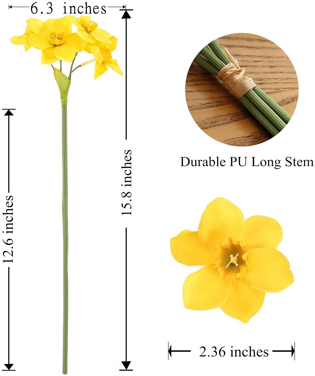 Daffodil Spring Flowers - Daffodils - Silk Daffodils - Artificial Flowers - Floral Stems - Artificial Daffodils - Silk Narcissus Flowers