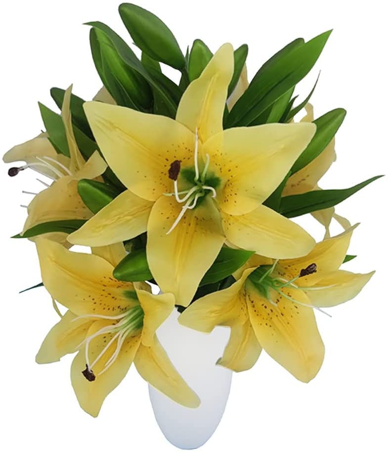 Artificial Lillies - Lily Flowers - Lillies - Artificial Flowers - Floral Stems - Real Touch Artificial Lily Flowers - Tiger Lily stems