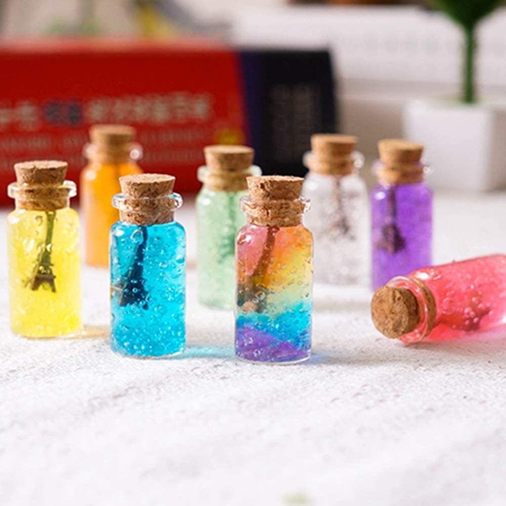 Mini glass Bottles - Diffuser Bottles - Vials with cork stoppers - Tiny Jars