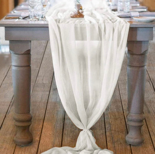 Table runner - 10ft Chiffon Table Runner - Romantic Wedding Runner Sheer Bridal Party Decorations - Wedding table decor - Elegant decor