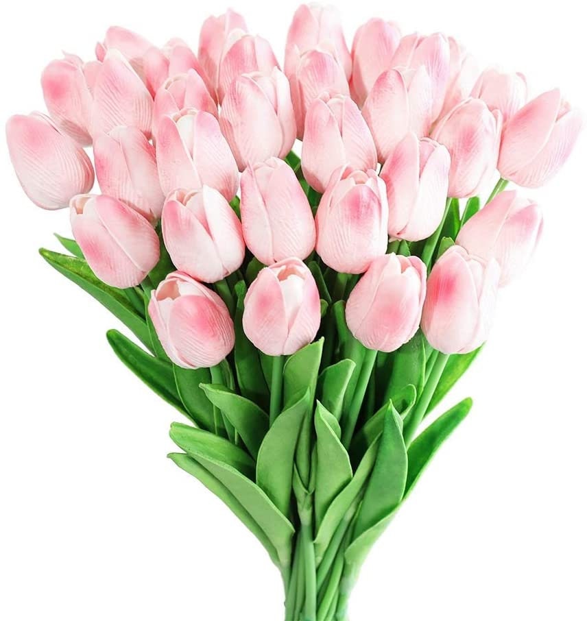 Tulip Spring Flowers - Tulips - Real Touch Tulips - Artificial Flowers - Floral Stems - Artificial Tulips