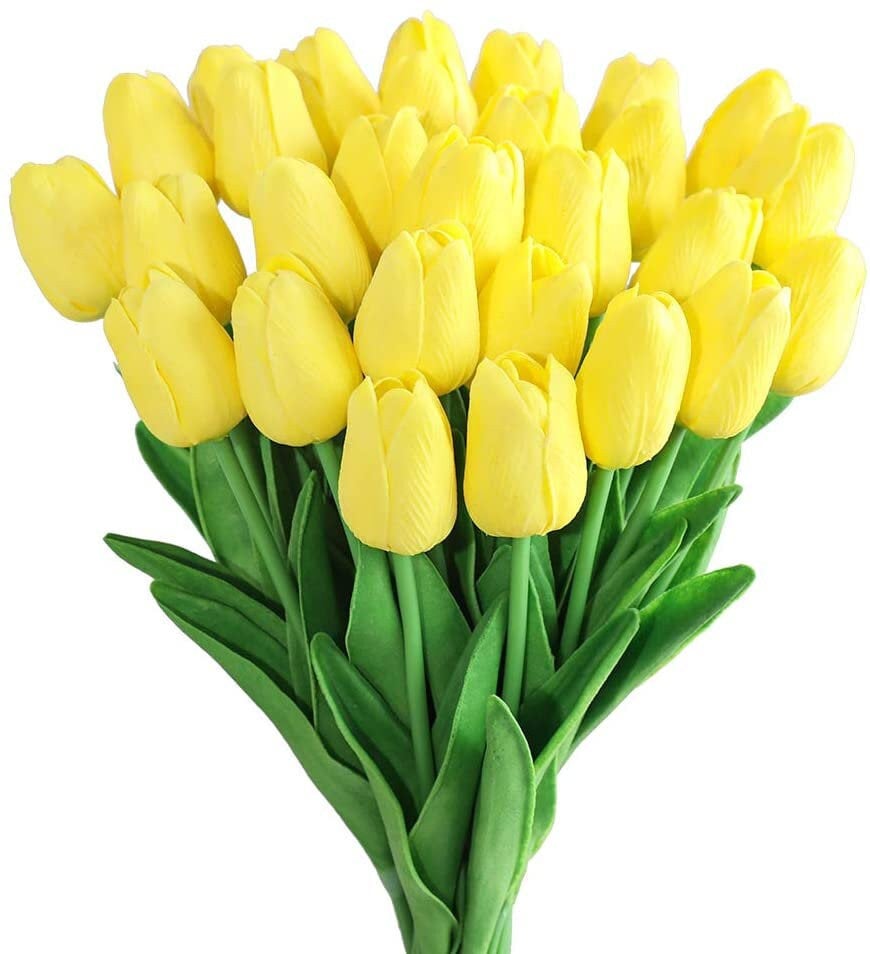 Tulip Spring Flowers - Tulips - Real Touch Tulips - Artificial Flowers - Floral Stems - Artificial Tulips