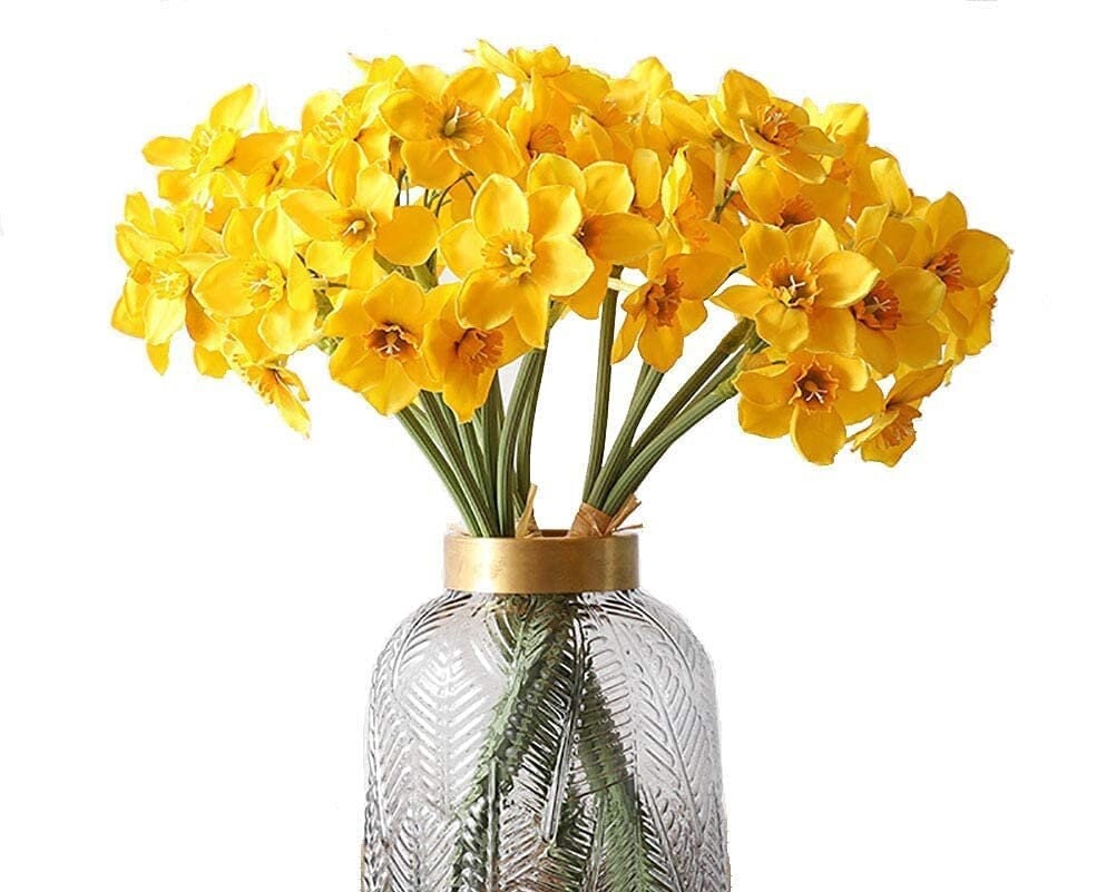 Daffodil Spring Flowers - Daffodils - Silk Daffodils - Artificial Flowers - Floral Stems - Artificial Daffodils - Silk Narcissus Flowers