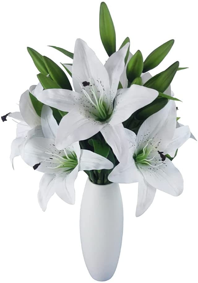Artificial Lillies - Lily Flowers - Lillies - Artificial Flowers - Floral Stems - Real Touch Artificial Lily Flowers - Tiger Lily stems