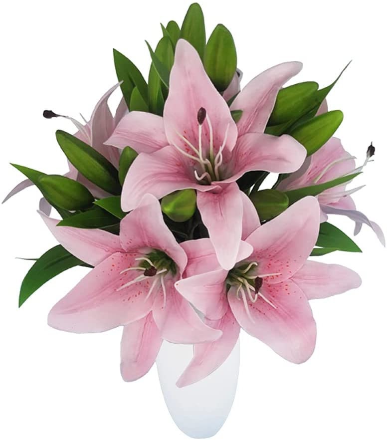 Artificial Lillies - Lily Flowers - Lillies - Artificial Flowers - Floral Stems - Real Touch Artificial Lily Flowers - Tiger Lily stems