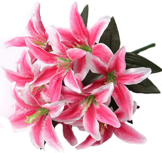 Stargazer Lily Flowers - Lillies - Artificial Flowers - Floral Stems - Real Touch Artificial Lily Flowers - Tiger Lily stems
