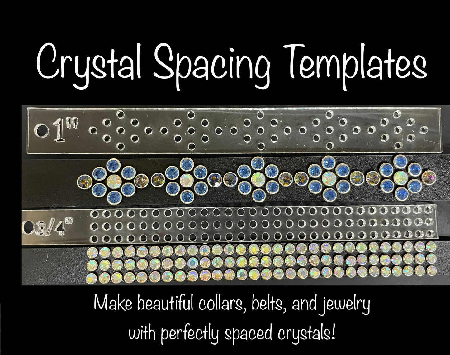 Crystal Rivet Pattern - Acrylic Leather template - Leather pattern - spacing guides