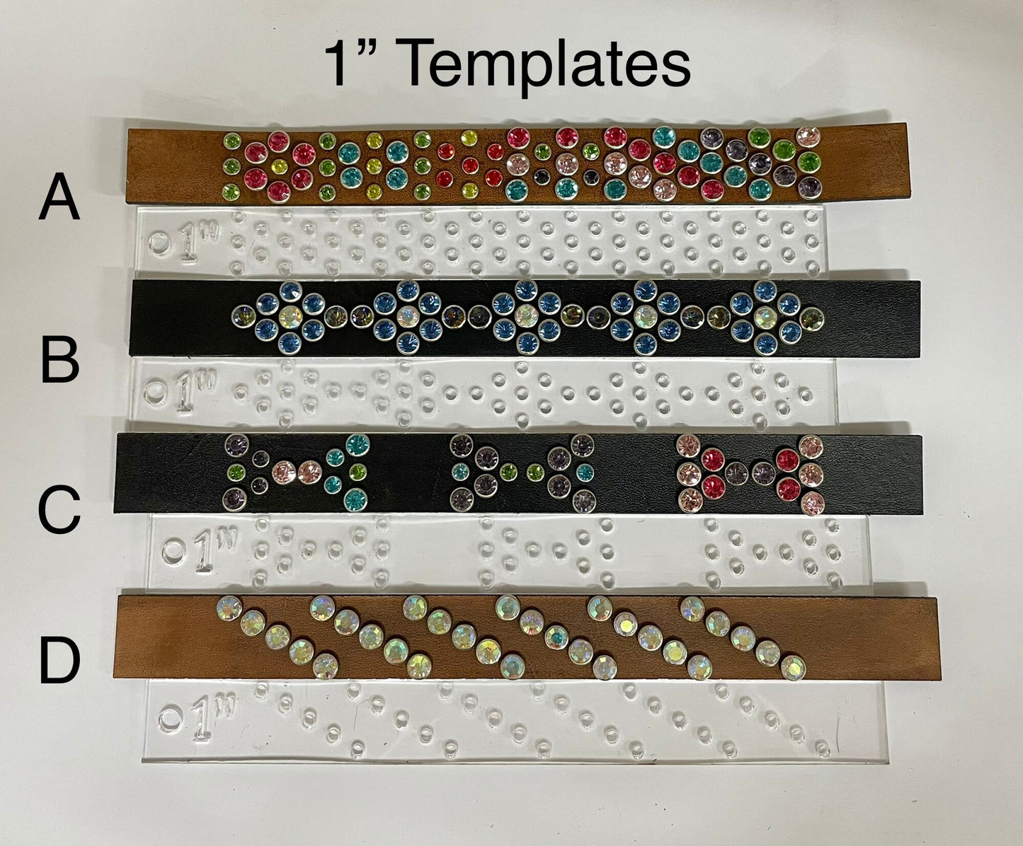 Crystal Rivet Pattern - Acrylic Leather template - Leather pattern - spacing guides