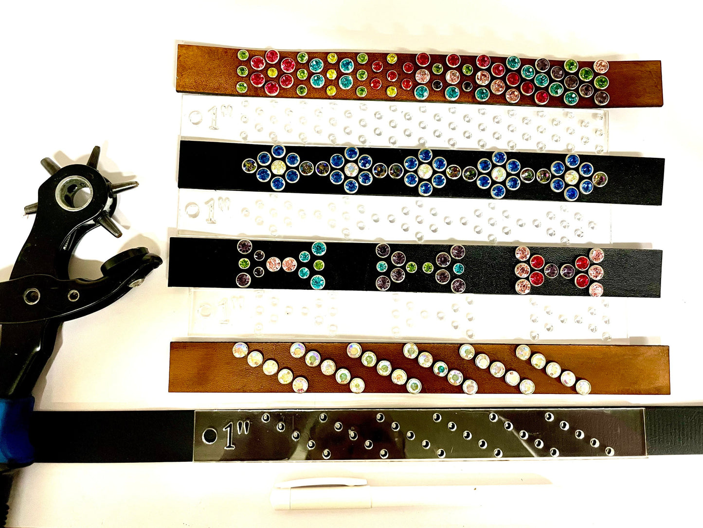 Crystal Rivet Pattern - Acrylic Leather template - Leather pattern - spacing guides