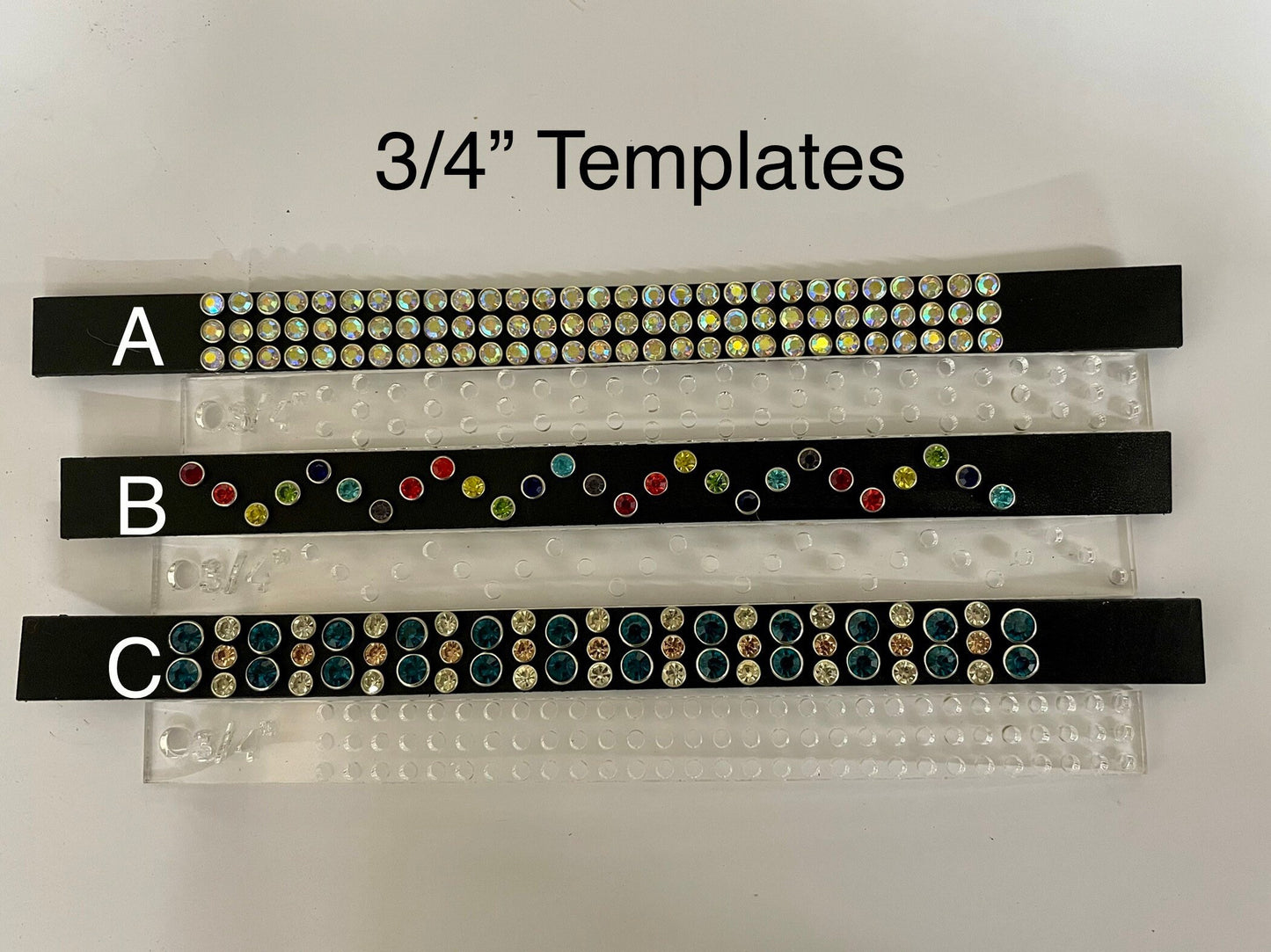 Crystal Rivet Pattern - Acrylic Leather template - Leather pattern - spacing guides