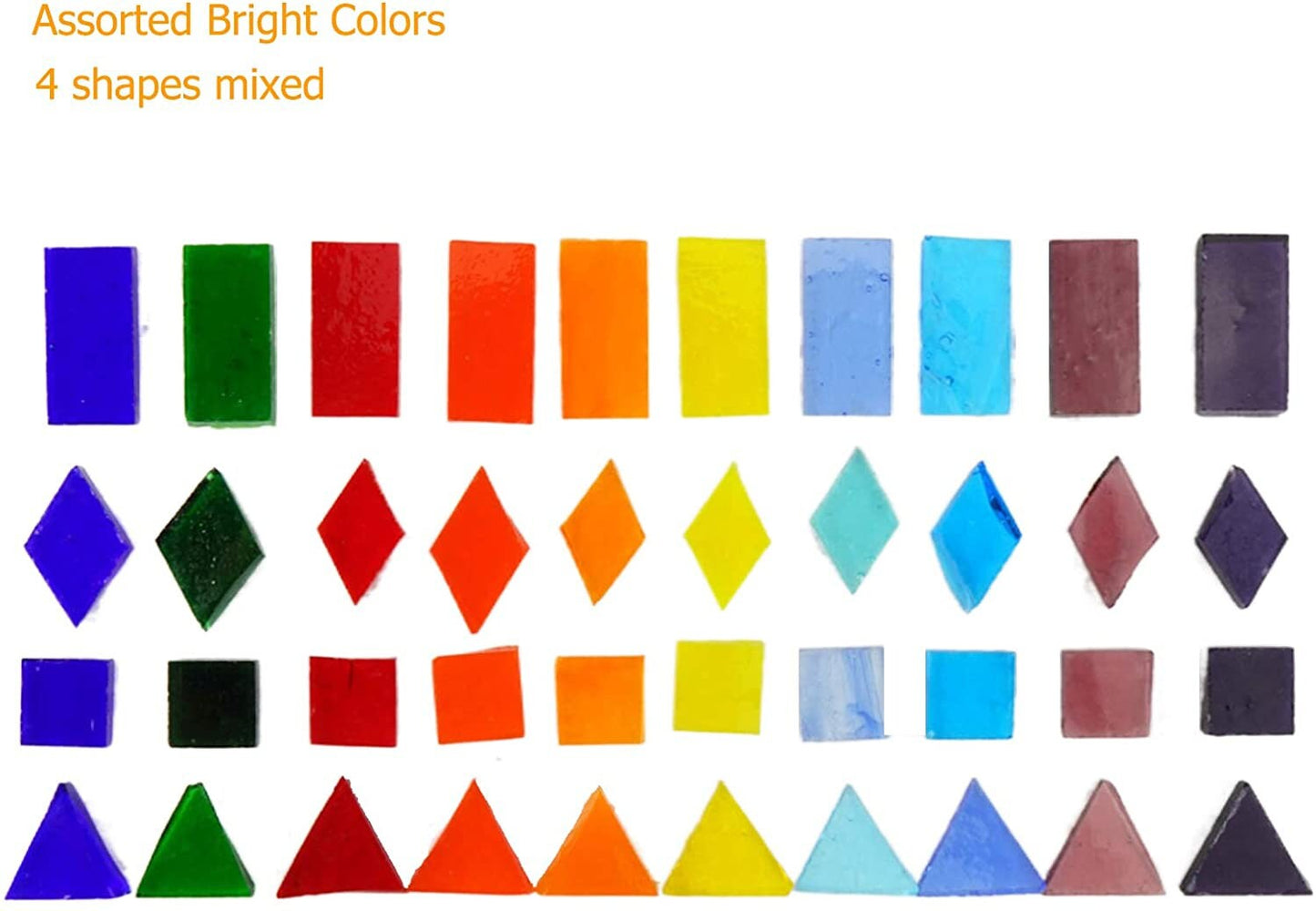 Mosiac Tiles - Stained Glass Tiles - Colorful Transparent Glass Tiles for Candles, Photo Frames, Stepping Stones, Tiling, and Crafts
