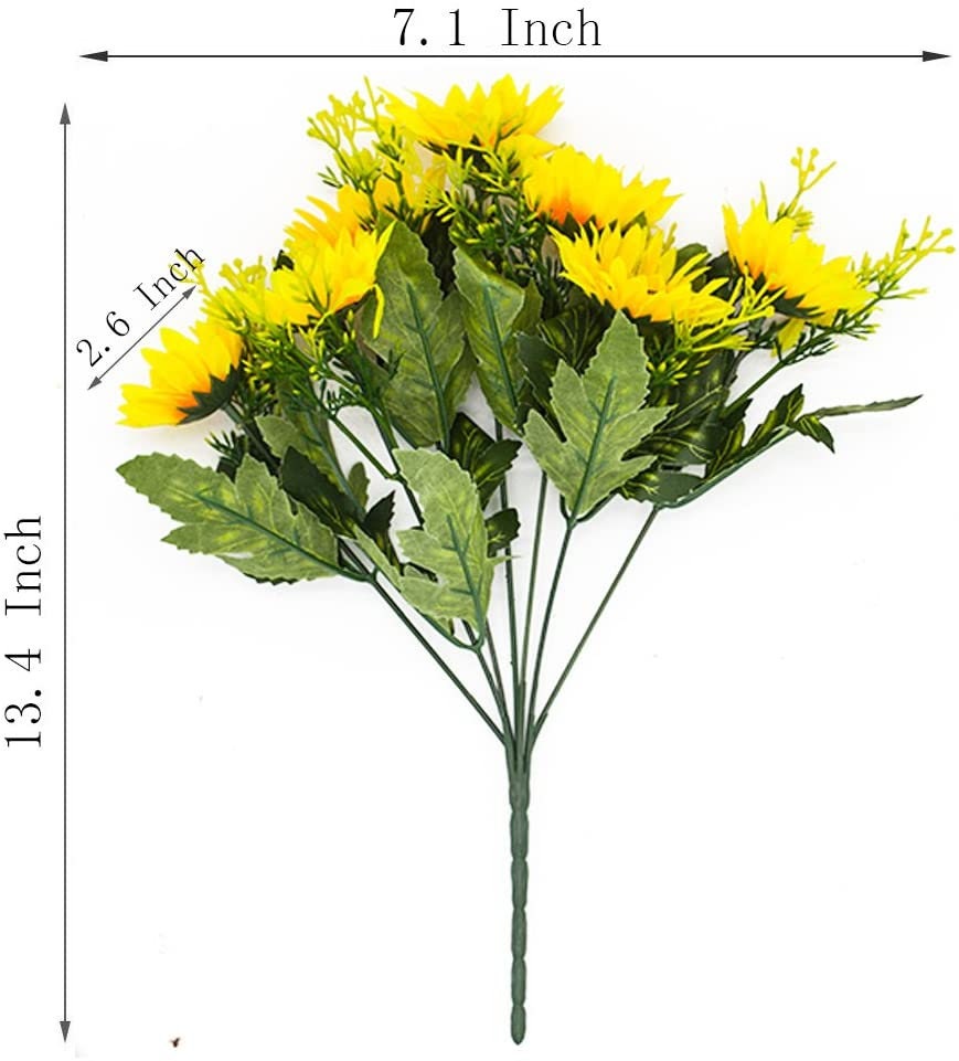 Sunflowers - Sunflower Artificial Flowers - Spring Flowers - Fake Flowers - Floral Stems - Artificial Sunflowers