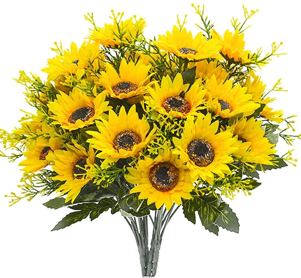 Sunflowers - Sunflower Artificial Flowers - Spring Flowers - Fake Flowers - Floral Stems - Artificial Sunflowers
