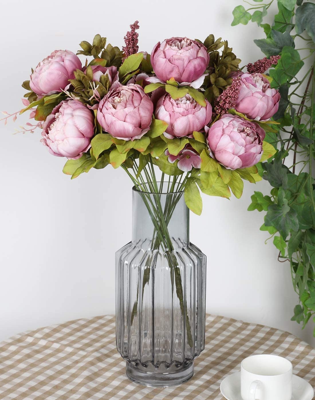 Peony Bouquets -  Artificial Peony Flowers - Peony Bouquet Flowers - Silk Peony Flowers - Floral Stems - Artificial Peonies