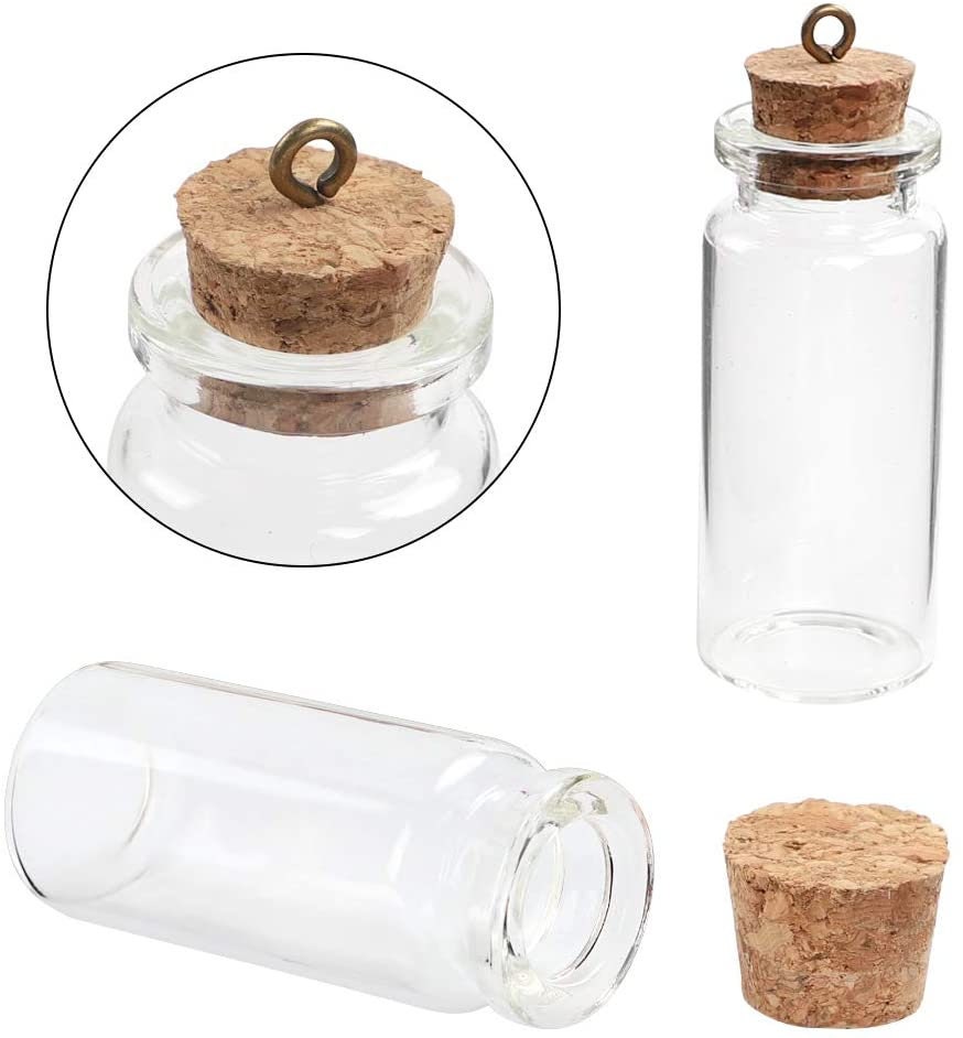 Mini glass Bottles - Diffuser Bottles - Vials with cork stoppers - Tiny Jars