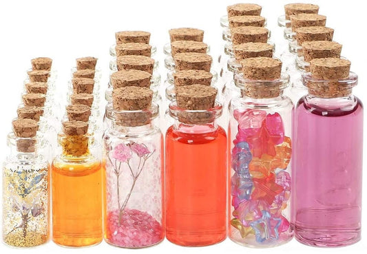 Mini glass Bottles - Diffuser Bottles - Vials with cork stoppers - Tiny Jars