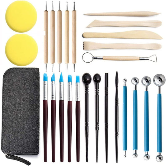 Beginner Set of Sculpting and Molding Tools for Clay, Fondant, Leather, Jewelry, Ceramics, and Metal Art