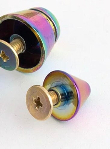 Rainbow Cone Screw Rivets- Rainbow Chicago screws - Cone Screw Studs - 10ct