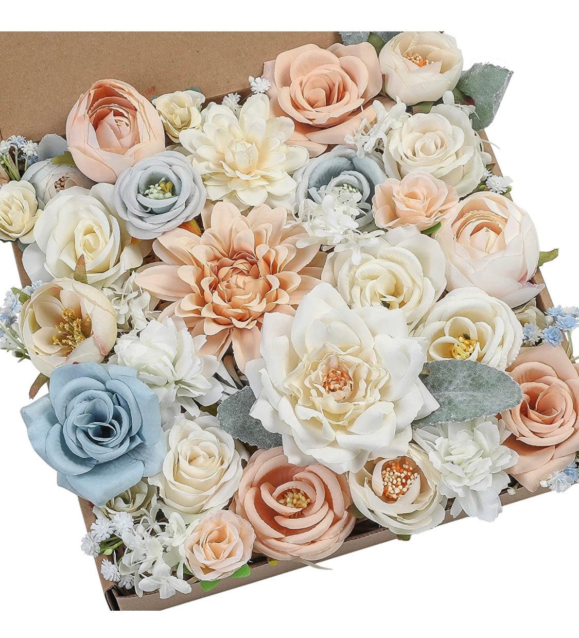 Silk Flowers - Bridal Bouquet Flowers - Great for Wedding Bouquet Decor Centerpieces Bridal Shower Party Decoration