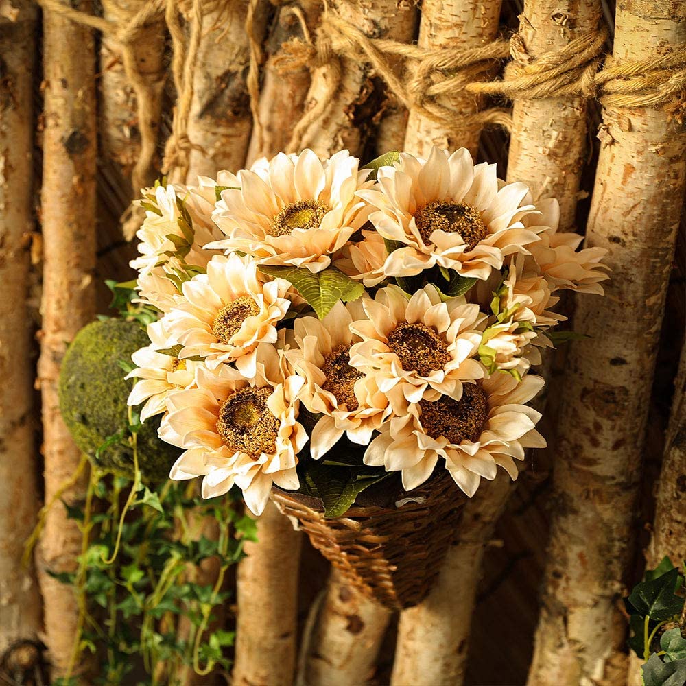 Vintage Sunflower Bouquet - Summer Sunflowers - Silk Artificial Flower Bouquets - Floral Stems - Summer Decor