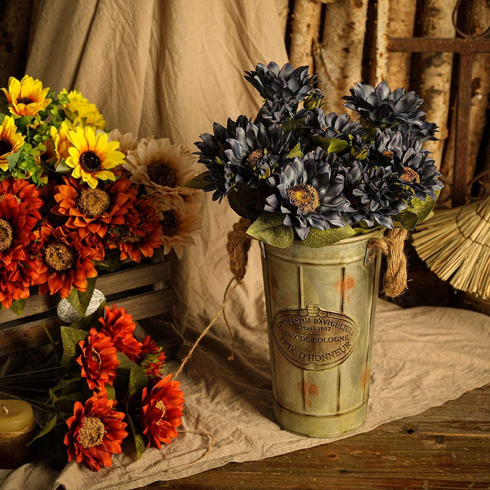 Vintage Sunflower Bouquet - Summer Sunflowers - Silk Artificial Flower Bouquets - Floral Stems - Summer Decor
